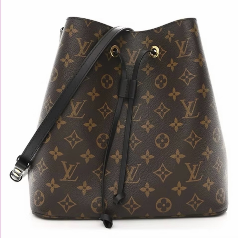 Louis Vuitton Monogram Canvas Drawstring Bucket Shoulder Bag in Brown